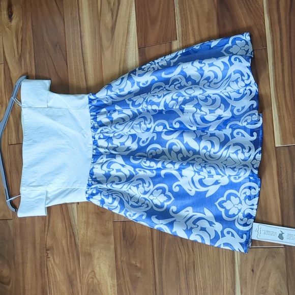 Off the shoulder blue &white dress. Small. New with tag by Jealous Tomato - Picture 1 of 5